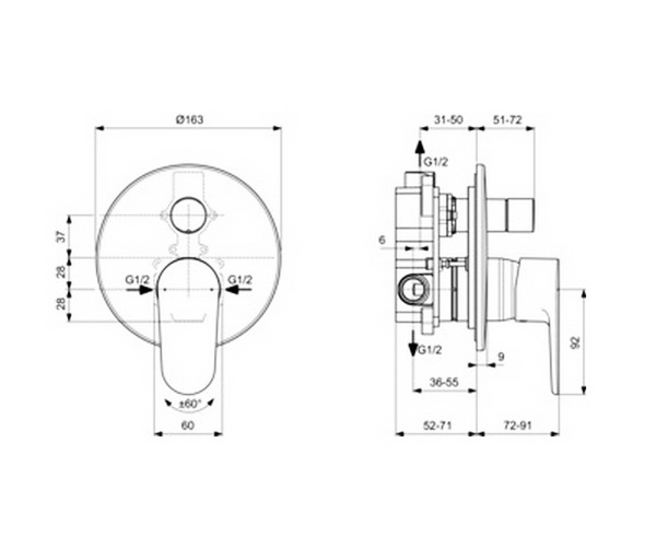 смеситель для душа IDEAL STANDARD CERAFINE